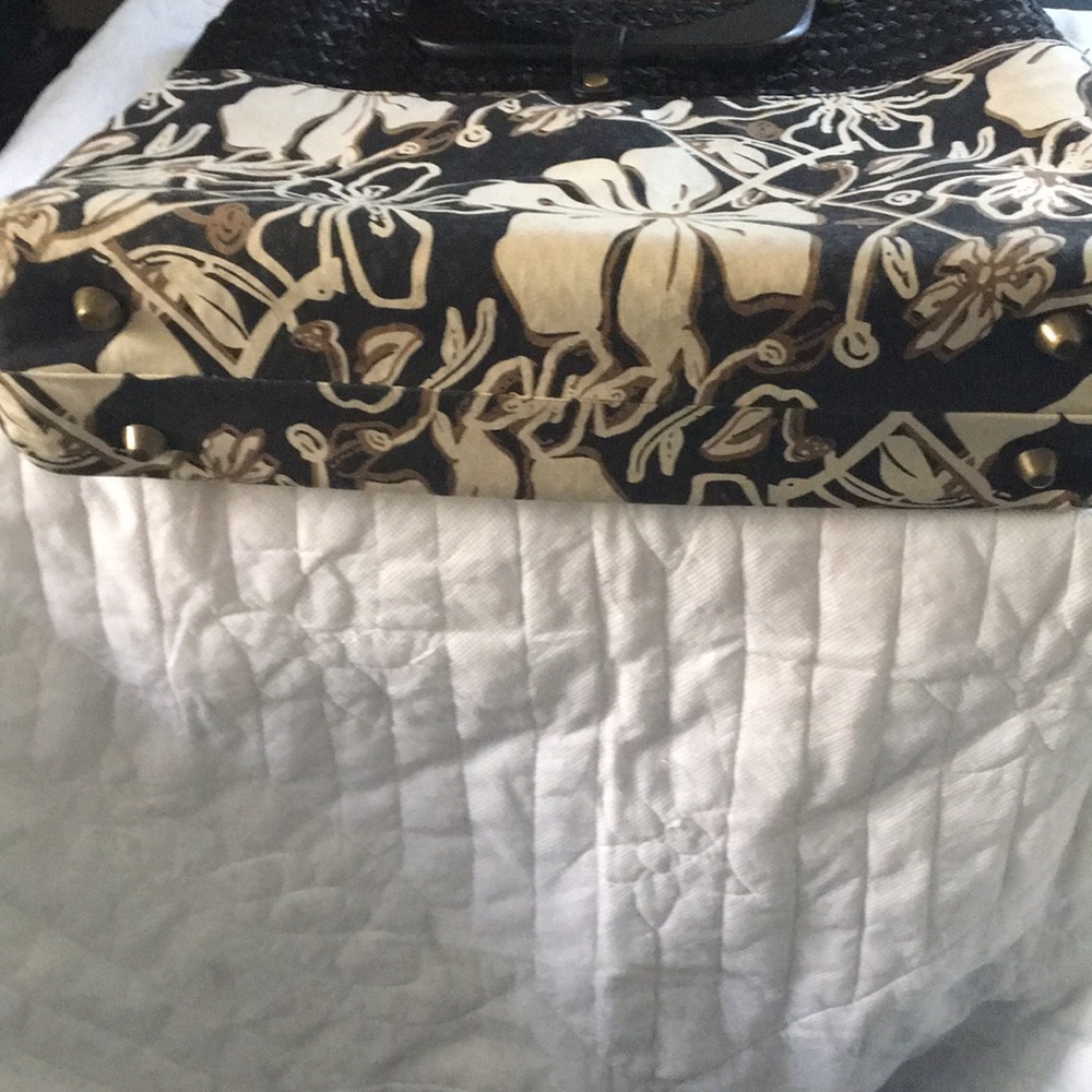 Rafia-wood-fabric mix bag! - Picture 2 of 2